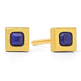 BERND WOLF Earring - Cusi Stud Lapis SS 24K Plated