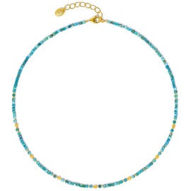 BERND WOLF Necklace - Cuseva Turquoise SS 24K Plated