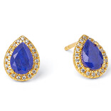 BERND WOLF Earring - Maria Stud Lapis Zirc SS 24K Plated