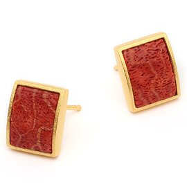 BERND WOLF Earring - Colno Stud Coral SS 24K Plated