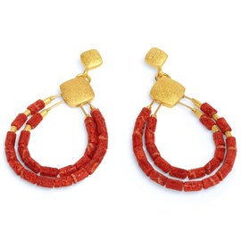 BERND WOLF Earring - Clini Coral SS 24K Plated
