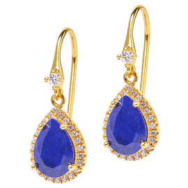 BERND WOLF Earring - Antonia Lapis/Zirconia SS 24K Plated
