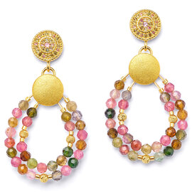 BERND WOLF Earring - Verinias Tourmaline SS 24K Plated