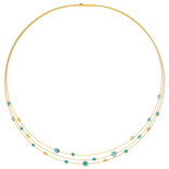 BERND WOLF Necklace - Cubetinos Turquoise SS 24K Plated 43cm