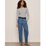 Sanctuary Clothing Top - Ribbed Stripe Button Up