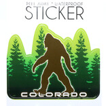 LAURIE LAMBES GREAT STUFF STICKER-SASQUATCH FOREST GREEN COLORADO