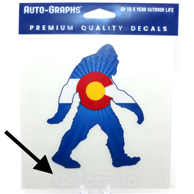 BRASS REMINDERS CO. STICKER-BIGFOOT COLORADO FLAG