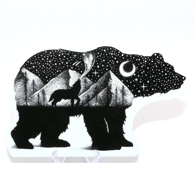 Colorado Sticker Art STICKER-BEAR & WOLF
