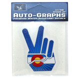 BRASS REMINDERS CO. STICKER-MINI FINGER PEACE COLORADO FLAG
