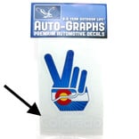 BRASS REMINDERS CO. STICKER-FINGER PEACE COLORADO FLAG