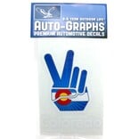 BRASS REMINDERS CO. STICKER-FINGER PEACE COLORADO FLAG