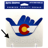 BRASS REMINDERS CO. STICKER-HANG LOOSE HAND COLORADO FLAG