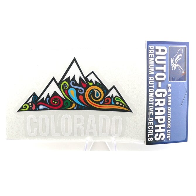 BRASS REMINDERS CO. STICKER-MOUNTAINS PAISLEY SWIRL COLORADO