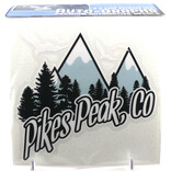 BRASS REMINDERS CO. STICKER - MOUNTAINS RETRO PIKES PEAK/COLORADO