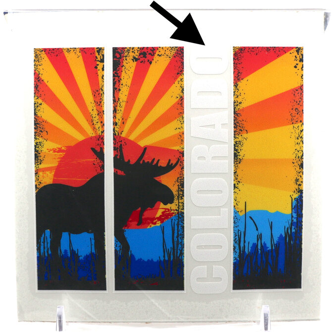 BRASS REMINDERS CO. STICKER-MOOSE TRI-PANEL COLLAGE COLORADO