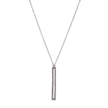 Rebel Designs Necklace - Skinny Rectangle Black Diamond Crystal