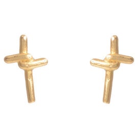 Rebel Designs Earring - 18KGP Cross Studs