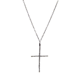 Rebel Designs Necklace - Black Diamond Double L Cross