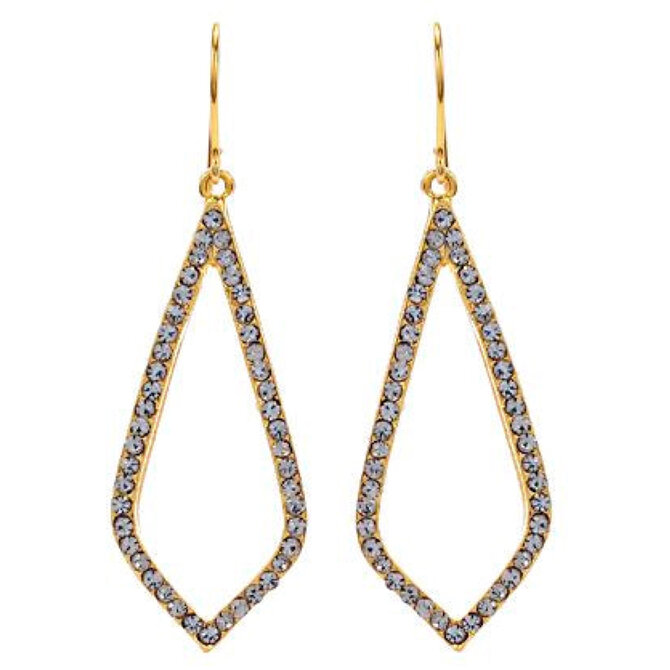 Rebel Designs Earring - 18KGP PS Black Crystal