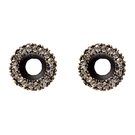 Rebel Designs Earring - Black Diamond Crystal Open Circle