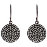 Rebel Designs Earring - Mini Encrusted Disc/Black Diamond Crystal