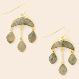 Scout Curated Wears Earring - Stone Crescent Drop/Labradorite/Gold