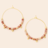 Scout Curated Wears Earring - Stone Disc/Rhodonite/Gold
