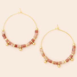 Scout Curated Wears Earring - Stone Disc/Rhodonite/Gold
