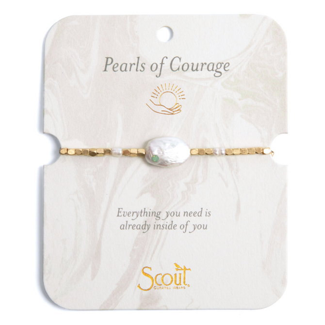 Scout Curated Wears Bracelet - Pearl/Courage/Gold