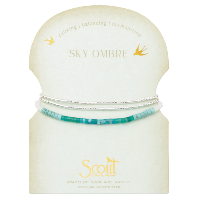 Scout Curated Wears Bracelet - Ombre Wrap Sky/Silver