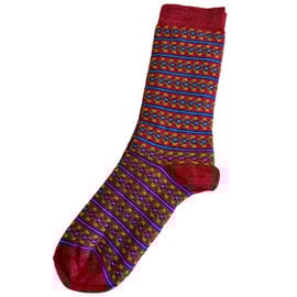 TEY-ART INC. Sock - Alpaca Bamboo Spring Buds Red Medium