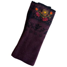 TEY-ART INC. Hand Warmer - Alpaca Blend Justine Embroidered Purple