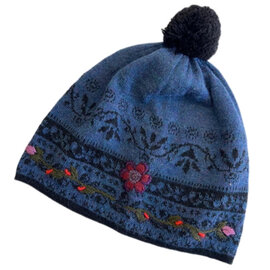 TEY-ART INC. Hat - Alpaca Blend Jennie Embroidered Blue