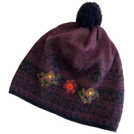 TEY-ART INC. Hat - Alpaca Blend Justine Embroidered Purple
