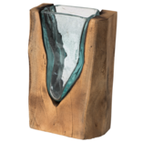 BENJAMIN INTERNATIONAL VASE-GLASS IN WOOD 6.5X10