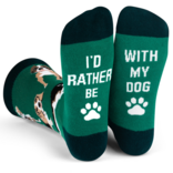 LAVLEY SOCKSM-I'D RATHER BE WITH DOG GRN