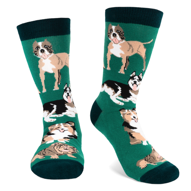LAVLEY SOCKSM-I'D RATHER BE WITH DOG GRN