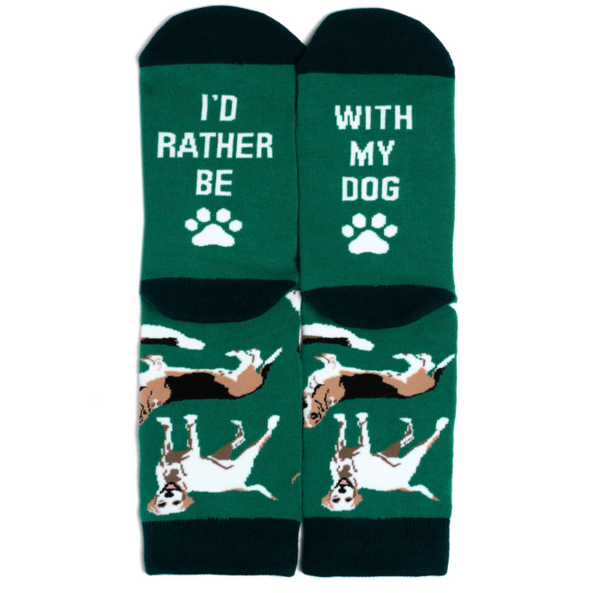 LAVLEY SOCKSM-I'D RATHER BE WITH DOG GRN
