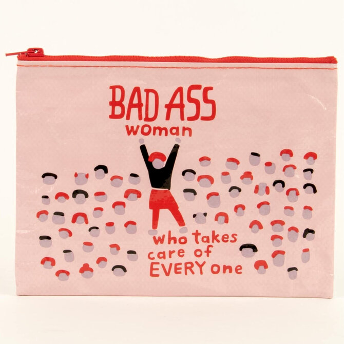 Blue Q ZIPPER POUCH-BAD ASS WOMAN