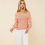 THML Top - Flower Smocked Long Sleeve