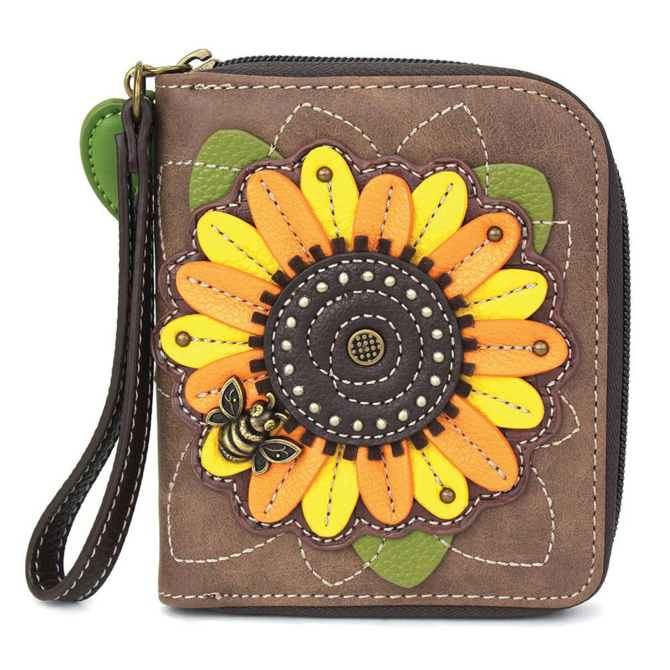 Chala Group Inc ZIPA WALLET-SUNFLOWER BRWN