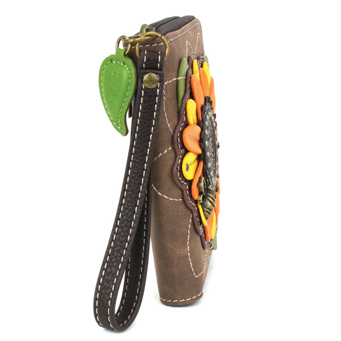 Chala Group Inc ZIPA WALLET-SUNFLOWER BRWN