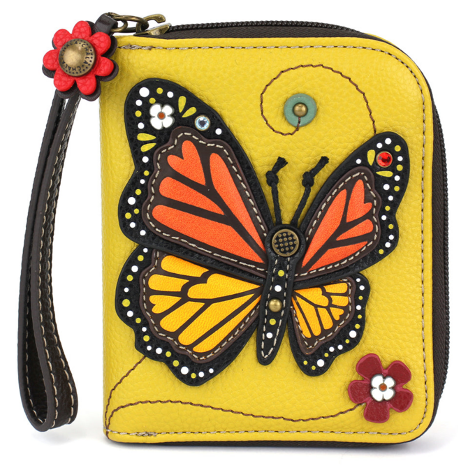 Chala Group Inc ZIPA WALLET-MONARCH BFLY MUSTARD