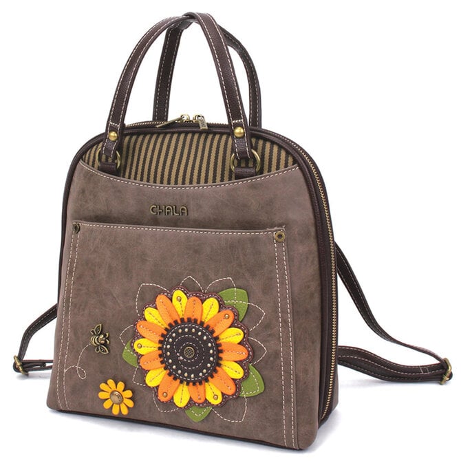 Chala Group Inc BKPK/PURSE-SUNFLOWER STN GRY