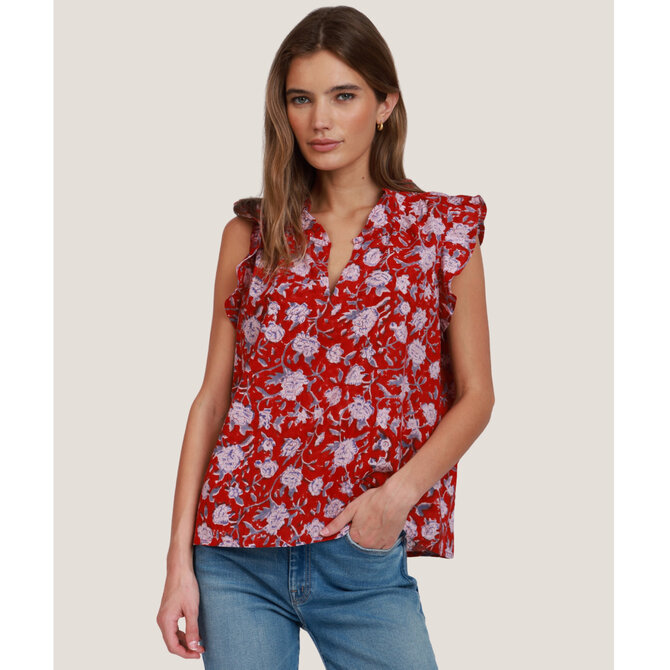 DYLAN (GENEXUS) BLOUSE-PEONY V NECK