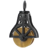 Homart Pulley - Wood/Iron Antique Black