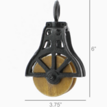 Homart Pulley - Wood/Iron Antique Black