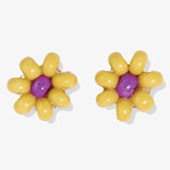 Earring - Tina 2 Color Bead/Yellow