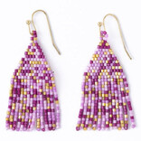 Earring - Cassie Mini Confetti Purple/Gold Short Fringe