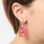 Earring - Cassie Mini Confetti Pink/Gold Short Fringe